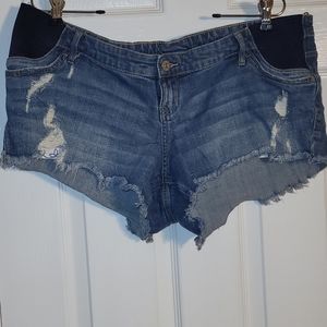 Indigo blue maternity/ stretch shorts